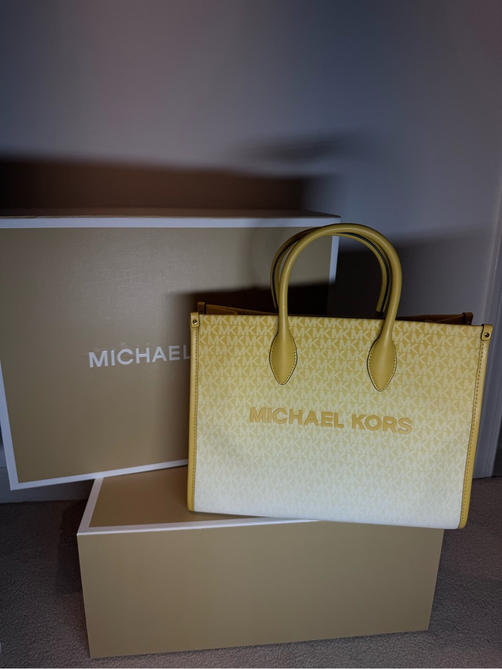Michael Kors Lemon Yellow Logo Tote